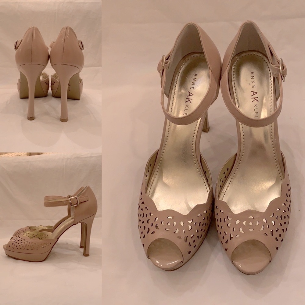 Anne Klein laser detail nude sandals